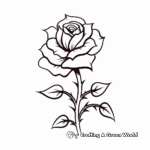 Simple Tiny Rose Tattoo Coloring Pages 3