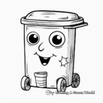 Simple Trash Cart Coloring Pages for Children 2
