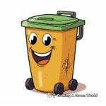 Simple Trash Cart Coloring Pages for Children 3