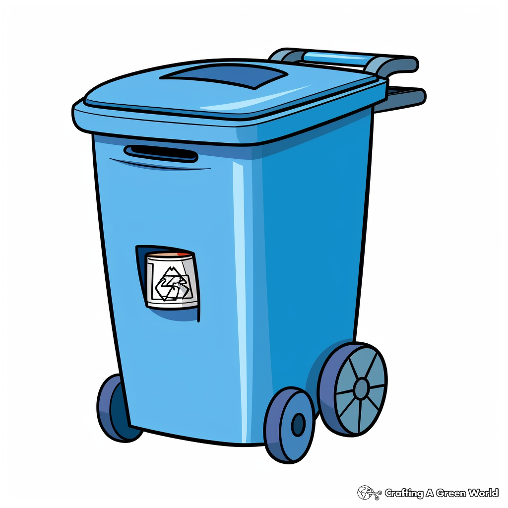 Simple Trash Cart Coloring Pages for Children 4