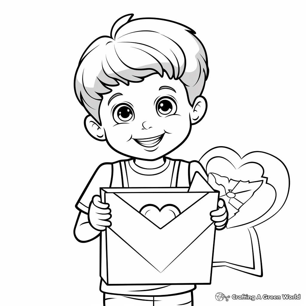Simple Valentine's Love Letters Coloring Pages 3