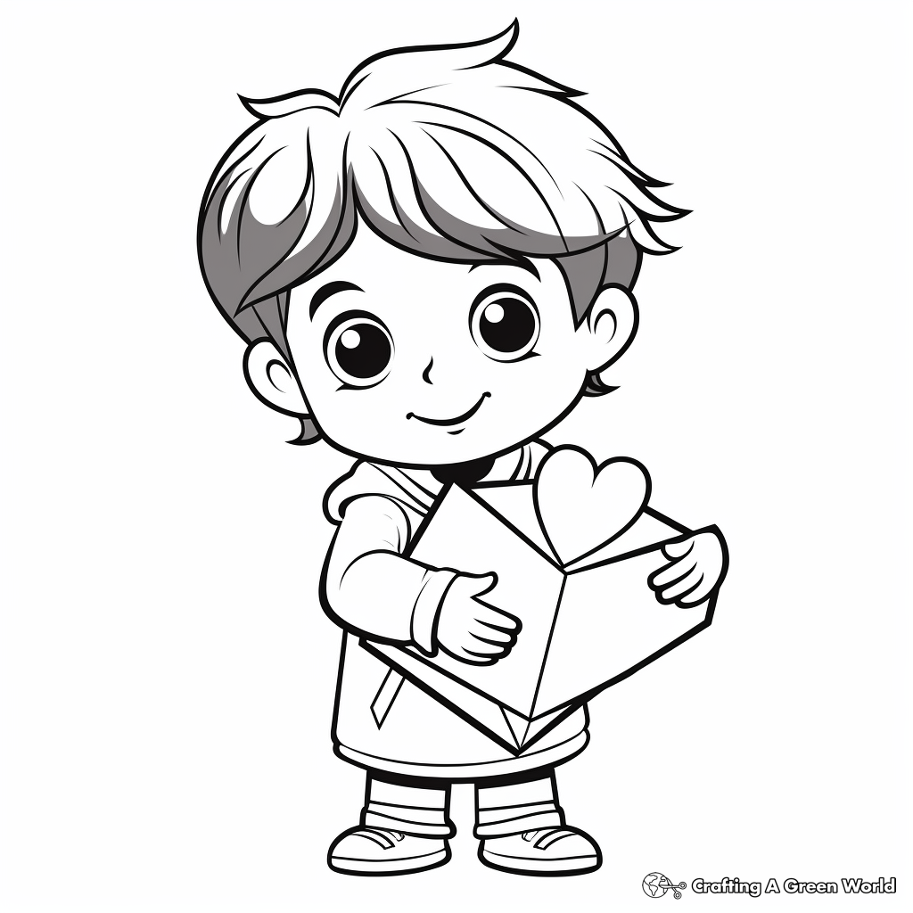 Simple Valentine's Love Letters Coloring Pages 4