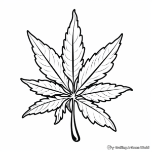 Simple Weed Leaf Coloring Pages for Kids 4
