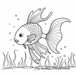 Simplified Betta Fish Outlines for Preschoolers 2