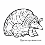 Simplified Outline Armadillo Coloring Pages for Toddlers 3