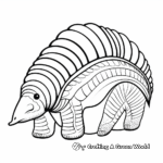 Simplified Outline Armadillo Coloring Pages for Toddlers 4