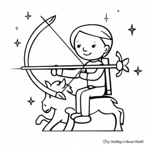 Simplified Sagittarius Coloring Pages for Toddlers 1