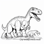 Simplified Spinosaurus vs T-Rex Coloring Pages for Beginners 2