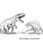 Simplified Spinosaurus vs T-Rex Coloring Pages for Beginners 3
