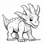 Simplistic Triceratops Sketches for Coloring 2