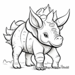 Simplistic Triceratops Sketches for Coloring 4