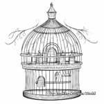 Single and Multiple Bird Cage Coloring Pages 1