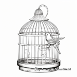 Single and Multiple Bird Cage Coloring Pages 2