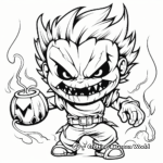 Sinister Demon Halloween Coloring Pages 1