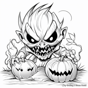 Sinister Demon Halloween Coloring Pages 3
