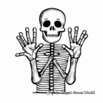 Skeleton Hand Holding Objects Coloring Pages 1
