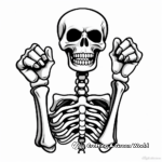 Skeleton Hand Making a Fist Coloring Pages 1