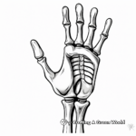 Skeleton Hand with Extended Fingers Coloring Pages 2