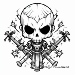 Skull and Cross Swords Coloring Pages 1