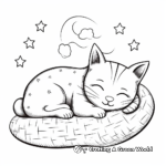 Sleeping Cat and Mouse Coloring Pages 3