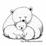 Sleeping Mama Bear and Cubs Coloring Pages 2