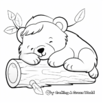 Sleeping Teddy Bear Coloring Pages for Kids 1