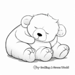 Sleeping Teddy Bear Coloring Pages for Kids 2