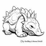 Sleeping Triceratops: A Peaceful Coloring Page 2