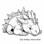 Sleeping Triceratops: A Peaceful Coloring Page 3