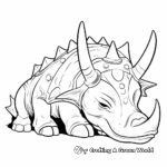 Sleeping Triceratops: A Peaceful Coloring Page 4