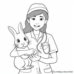 Small Pets Vet Tech Coloring Pages (Rodents, Rabbits) 1