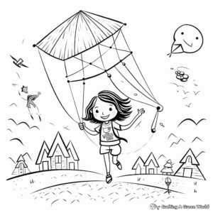 Small-sized Multiple Kites Coloring Pages 4