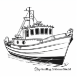 Small Traditional Fishing Boat Coloring Pages 1