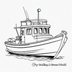 Small Traditional Fishing Boat Coloring Pages 2
