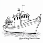Small Traditional Fishing Boat Coloring Pages 3