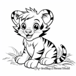Smiling Baby Tiger Color Pages for Preschoolers 1