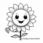 Smiling Sunflower Coloring Pages 3
