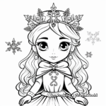 Snow Fairies and Winter Princess Coloring Pages 1