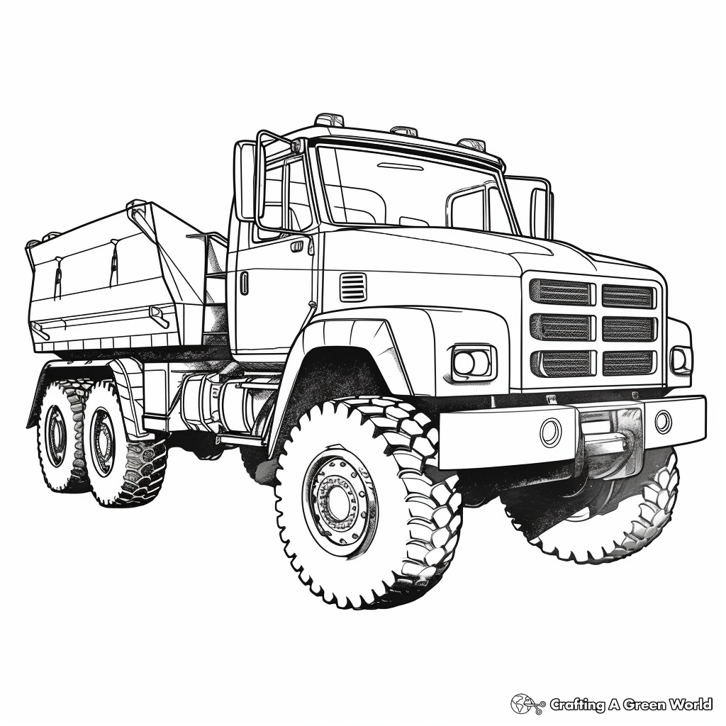 Snow Plow Truck At Work: Winter Scene Coloring Pages 2