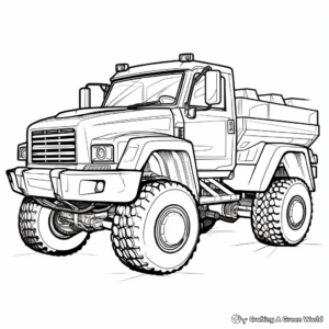 Snow Plow Truck At Work: Winter Scene Coloring Pages 3