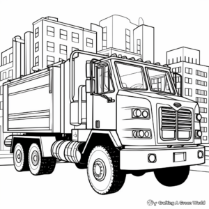 Snow Plow Truck in the City Coloring Pages 2