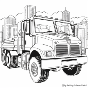 Snow Plow Truck in the City Coloring Pages 4