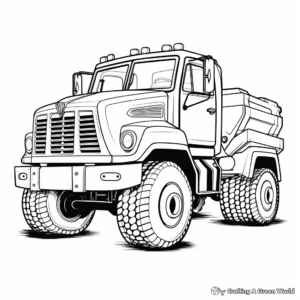 Snow Plow Truck With Snowflakes Background Coloring Pages 2