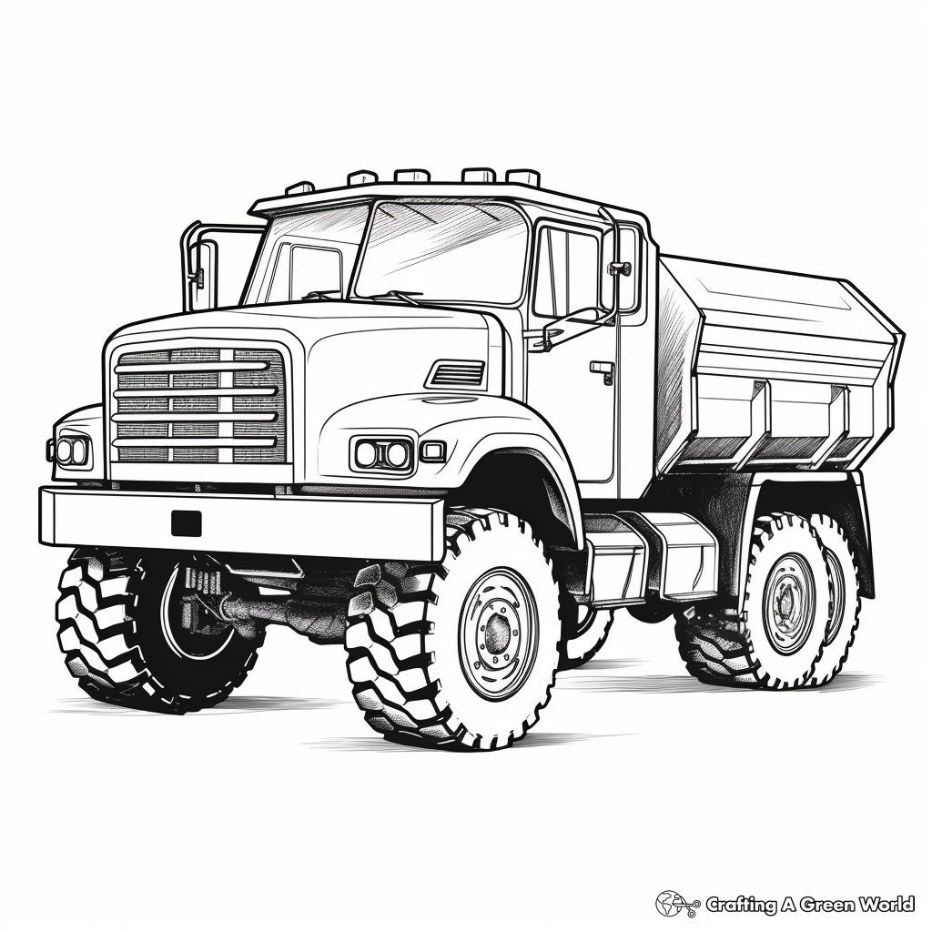 Snow Plow Truck With Snowflakes Background Coloring Pages 3