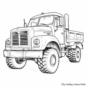 Snow Plow Truck With Snowflakes Background Coloring Pages 4