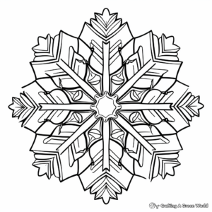 Snowflake Detailed Coloring Pages 2