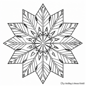 Snowflakes and Christmas Lights Coloring Pages 1
