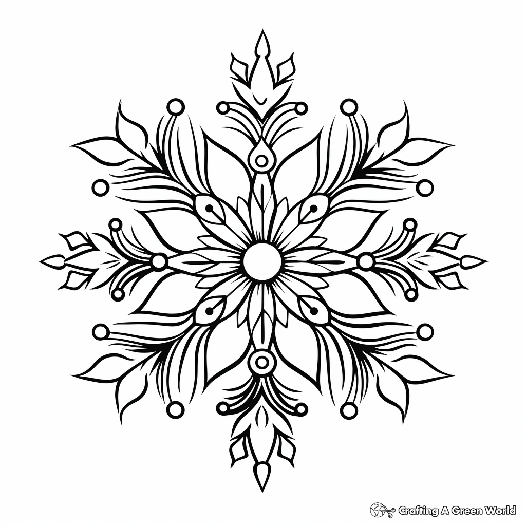 Snowflakes and Christmas Lights Coloring Pages 2