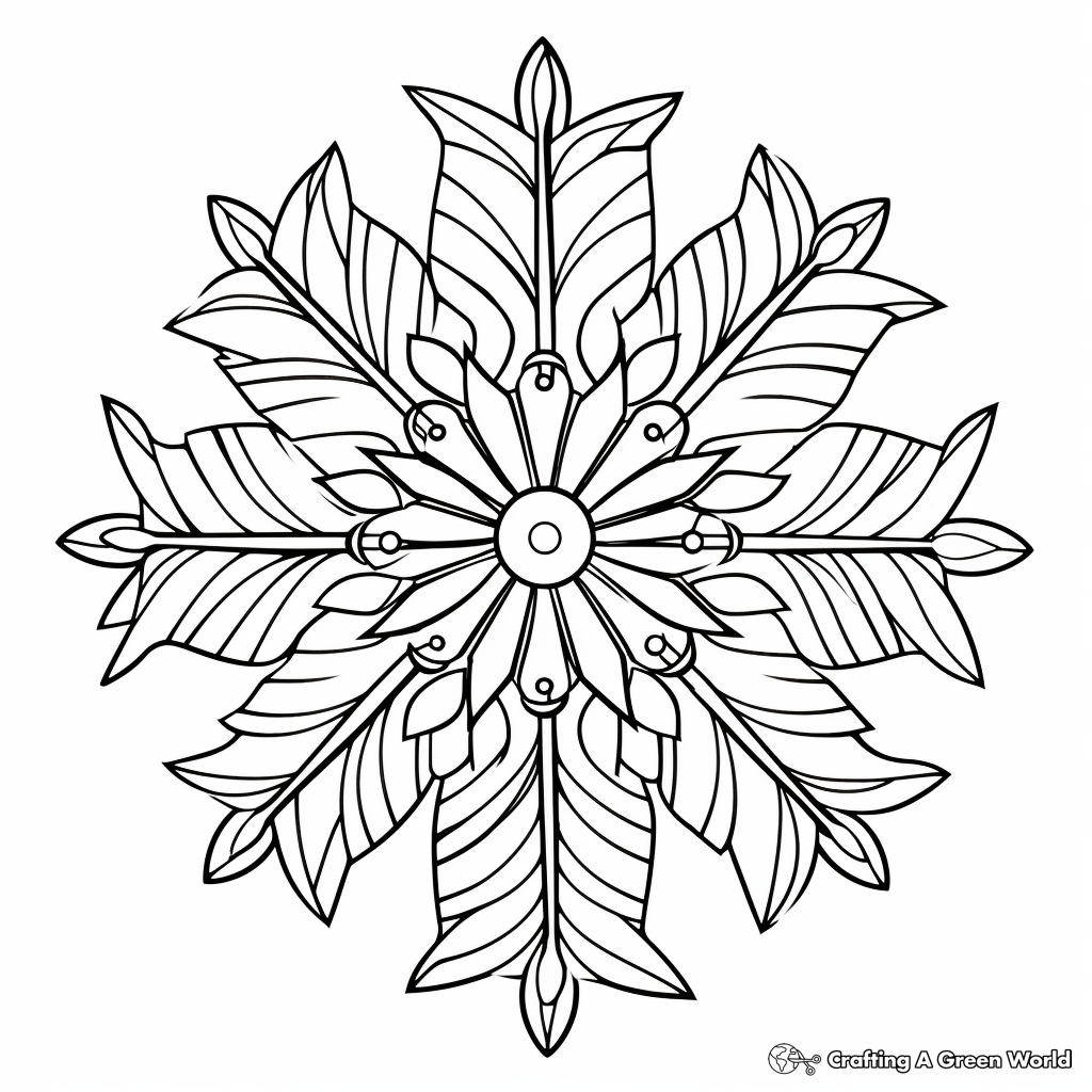 Snowflakes and Christmas Lights Coloring Pages 4