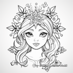 Snowflakes and Winter Princess Coloring Pages for Children 2